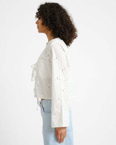 Ashley Tie V - Neck Shirt Sea Shells - Things I Like Things I Love