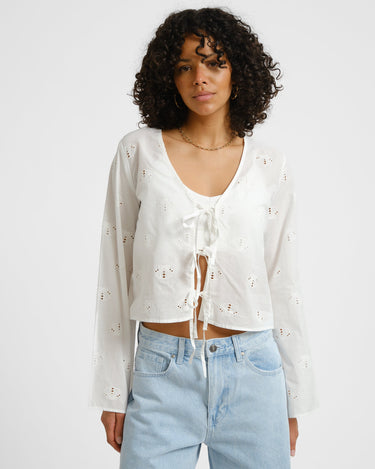 Ashley Tie V - Neck Shirt Sea Shells - Things I Like Things I Love