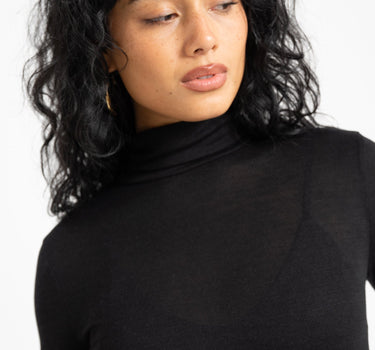 AWARE Glesha Roll Neck Top Black - Things I Like Things I Love