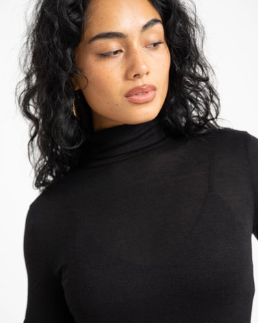 AWARE Glesha Roll Neck Top Black - Things I Like Things I Love