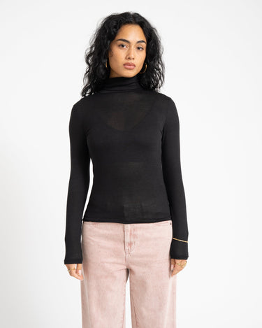 AWARE Glesha Roll Neck Top Black - Things I Like Things I Love