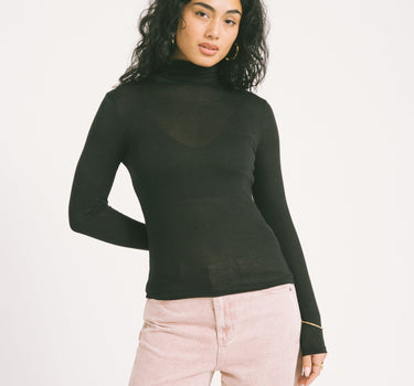 AWARE Glesha Roll Neck Top Black - Things I Like Things I Love