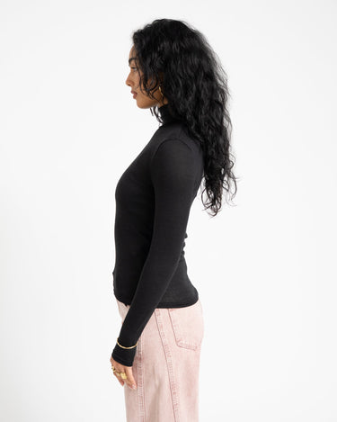 AWARE Glesha Roll Neck Top Black - Things I Like Things I Love