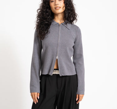 Aware Hanna Knit Cardigan Dark Grey Melange - Things I Like Things I Love