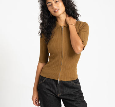 Aware Hanna Zip Knit Cardigan Breen - Things I Like Things I Love