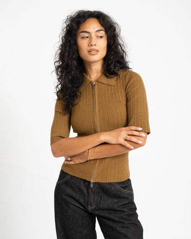Aware Hanna Zip Knit Cardigan Breen - Things I Like Things I Love