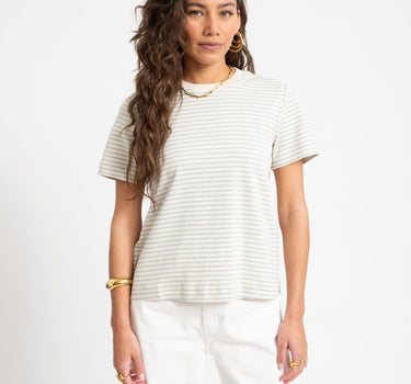 Aware Jada Naima O - Neck T-Shirt Birch/Gray Mist - Things I Like Things I Love