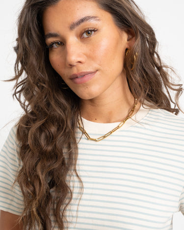 Aware Jada Naima O - Neck T-Shirt Birch/Gray Mist - Things I Like Things I Love