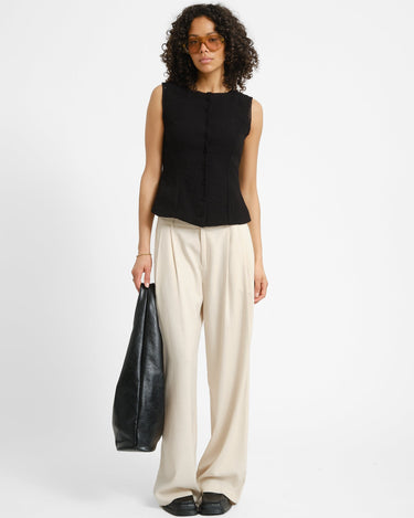 Aware Lise O - neck Top Black - Things I Like Things I Love
