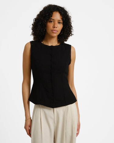 Aware Lise O - neck Top Black - Things I Like Things I Love