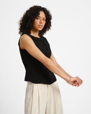 Aware Lise O - neck Top Black - Things I Like Things I Love