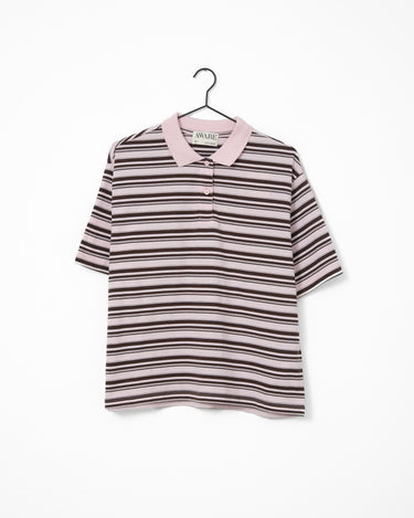 Aware Maren Polo Top Parfait Pink Chocolate Brown - Things I Like Things I Love