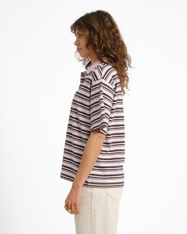 Aware Maren Polo Top Parfait Pink Chocolate Brown - Things I Like Things I Love