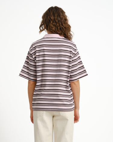 Aware Maren Polo Top Parfait Pink Chocolate Brown - Things I Like Things I Love
