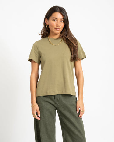 Aware Naima O-Neck T-Shirt Martini Olive - Things I Like Things I Love