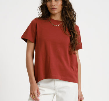 Aware Naima O - Neck T-Shirt Russet Brown - Things I Like Things I Love
