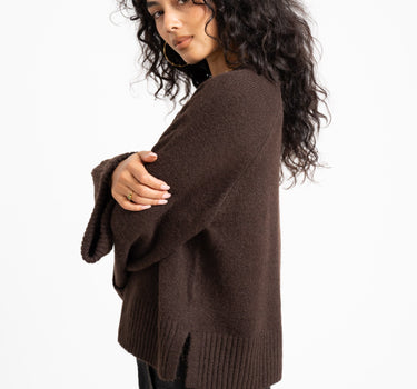 Aware Novah O-Neck Knit Pullover Chocolate Torte - Things I Like Things I Love