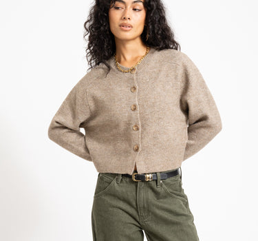 Aware Osterbro O-Neck Knit Cardigan Natural Melange - Things I Like Things I Love