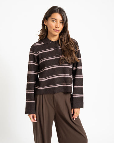 Aware Tacey Polo Knit Chocolate Torte - Things I Like Things I Love