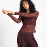Aware Tessy O-Neck Lace Top Catawba Grape - Things I Like Things I Love