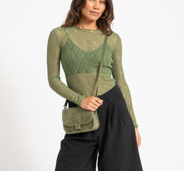 Aware Tessy O-Neck Lace Top Groen - Things I Like Things I Love