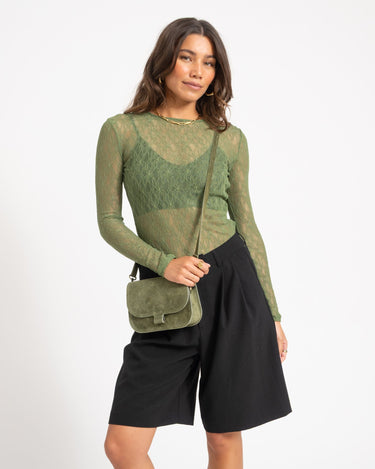 Aware Tessy O-Neck Lace Top Groen - Things I Like Things I Love