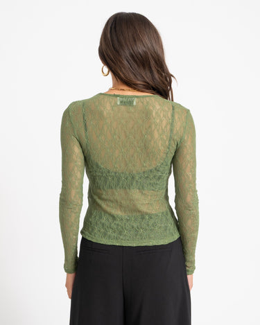Aware Tessy O-Neck Lace Top Groen - Things I Like Things I Love