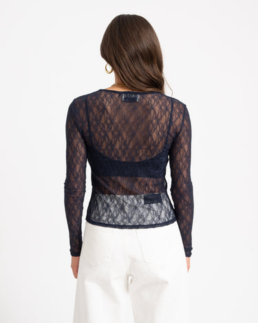 Aware Tessy O-Neck Lace Top Night Sky - Things I Like Things I Love