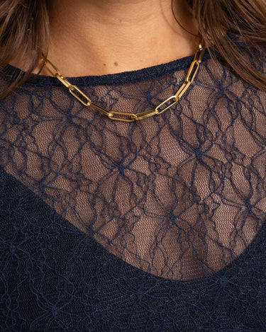 Aware Tessy O-Neck Lace Top Night Sky - Things I Like Things I Love