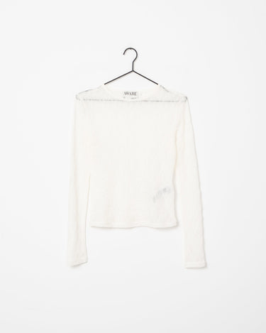 Aware Tessy O-Neck Lace Top Snow White - Things I Like Things I Love