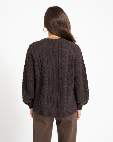 Aware Toa O-Neck Knit Pullover Chocolate Torte - Things I Like Things I Love