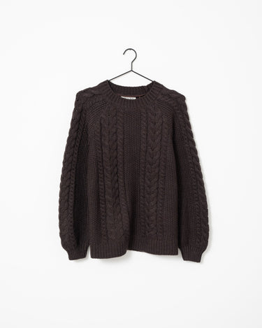 Aware Toa O-Neck Knit Pullover Chocolate Torte - Things I Like Things I Love