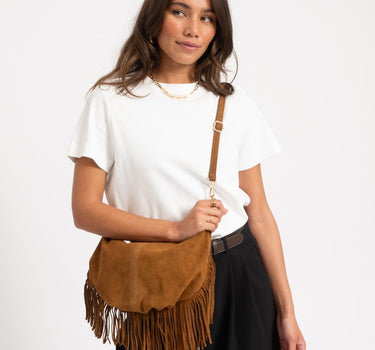 Bag Vromy Suede Cognac - Things I Like Things I Love