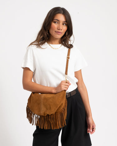 Bag Vromy Suede Cognac - Things I Like Things I Love