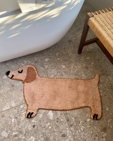 Bath Mat Sausage Dog Light Brown - Things I Like Things I Love