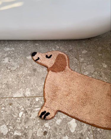 Bath Mat Sausage Dog Light Brown - Things I Like Things I Love
