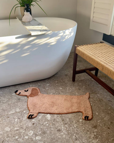 Bath Mat Sausage Dog Light Brown - Things I Like Things I Love