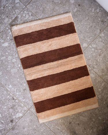 Bath Mat Stripe Brown Pink - Things I Like Things I Love