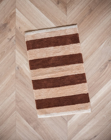 Bath Mat Stripe Brown Pink - Things I Like Things I Love