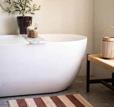 Bath Mat Stripe Brown Pink - Things I Like Things I Love