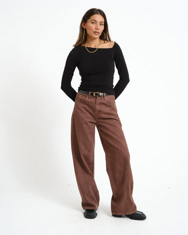 Bella Tulla Asym Neck Top Black - Things I Like Things I Love