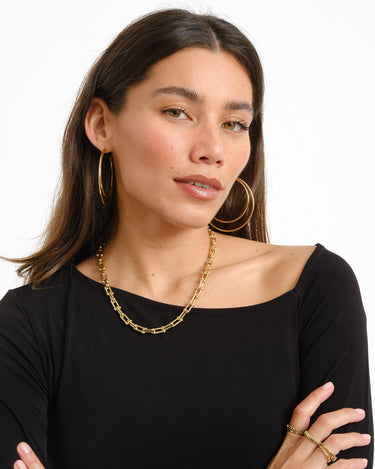 Bella Tulla Asym Neck Top Black - Things I Like Things I Love