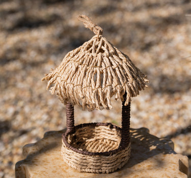 Birdhouse Straw Hut Natural - Things I Like Things I Love