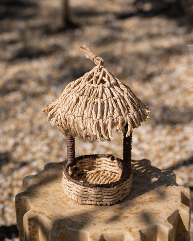 Birdhouse Straw Hut Natural - Things I Like Things I Love