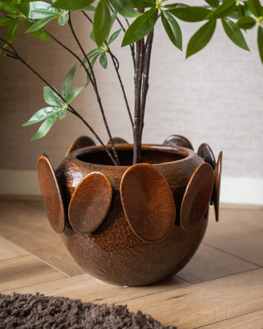 Bloempot Leaf Keramiek Bruin - Things I Like Things I Love