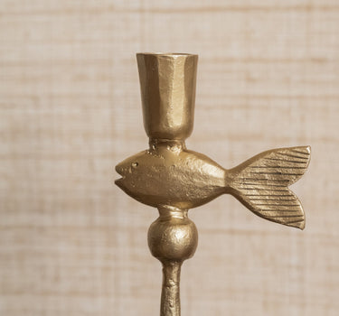 Bloomingville Candle Holder Fish Brass - Things I Like Things I Love