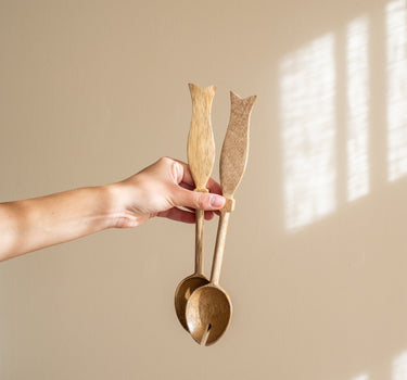 Bloomingville Saladebestek Seva Hout - Things I Like Things I Love