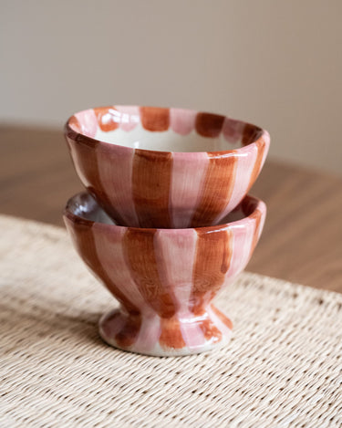 Bloomingville - Small Bowl Nini Pink & Burgundy Stripe - Things I Like Things I Love