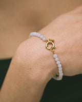 Armband Hellblau Perlen Gold