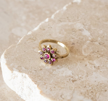 Brass Chunky Flower Ring Gold - Things I Like Things I Love